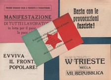 LOTTO 8 MANIFESTINI PROPAG. FILO SLAVA,TRIESTE 1948,TERRITORIO LIBERO (TLT),TITO