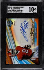 2021-22 Bowman U Chrome Justyn Ross Prime SGC 10 Auto Orange Refractor /25