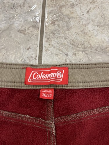 Men's 36X32 Coleman Fleece Lined Duck Canvas Carpenter Utility Work Pants Khaki - Picture 11 of 17