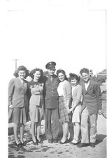 Vintage Photo, Ephemera - Soldier and his Friends 2 1/2" x 3 1/2"