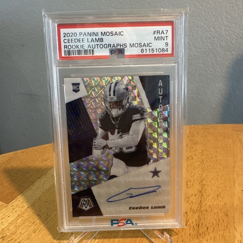 2020 Mosaic CeeDee Lamb Rookie Autographs Mosaic #RA7 Auto PSA 9