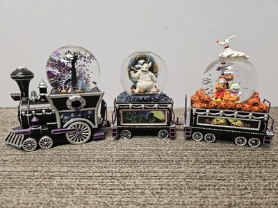 *3* Nightmare Before Christmas Bradford Glitterglobe Train Collection Music 