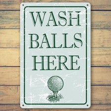 Golf Sign Golf Decor Wash Balls Here Tin Metal Signs Wash Balls Here Golf Wall A