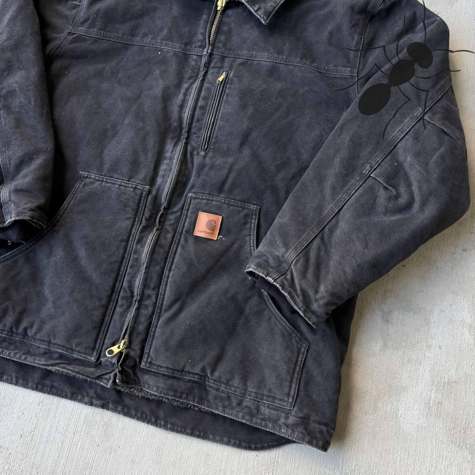 Carhartt C61 black chore work wear jacket thumbnail 4