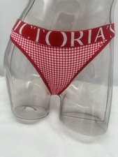 NWT VICTORIA'S SECRET EXPLODED LIPSTICK GANGHAM X-SMALL THONG
