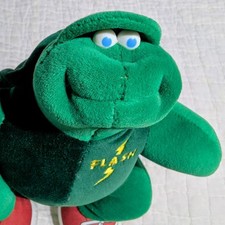 Vintage Plush Turtle Flash Applause Medium 12" Green Stuffed Animal 1984 Toy Sho