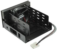 EverCool Dual 5.25 in. Drive Bay to Triple 3.5 HDD Cooling Box Black 
