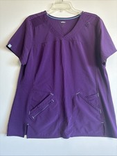 Scrubstar Women  s Large Scrub Set Bottom And Top Size Large Color Eggplant