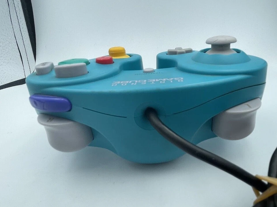 Nintendo Gamecube Emerald Blue Controller official authentic DOL-003 wired NGC - Image 3 of 3