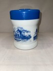 Vintage Belgium Milk Glass Blue Dutch Bayside Lighthouse Cigar Humidor Jar c1960 — photo 6