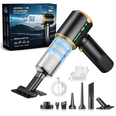 Portable Cordless Car Vacuum: Strong Suction, 7-in-1 Kit