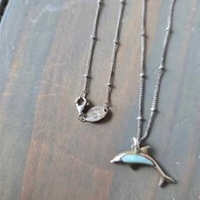 Dolphin Pendant, Sterling Silver & Larimar