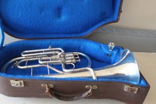 Silver Eb Tenor Horn with Case & Mouthpiece Weltklang  Cleaned & Serviced