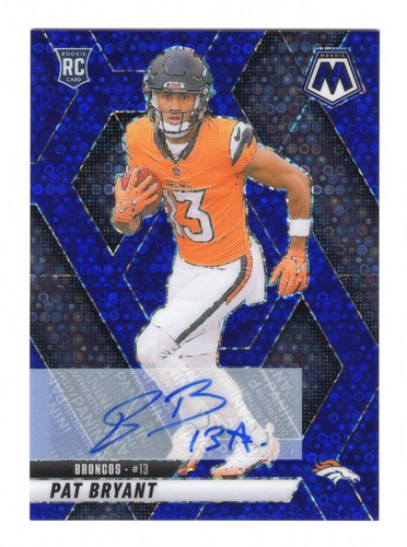 2025 PANINI MOSAIC PAT BRYANT AUTO NO HUDDLE BLUE RC ROOKIE #379 BRONCOS