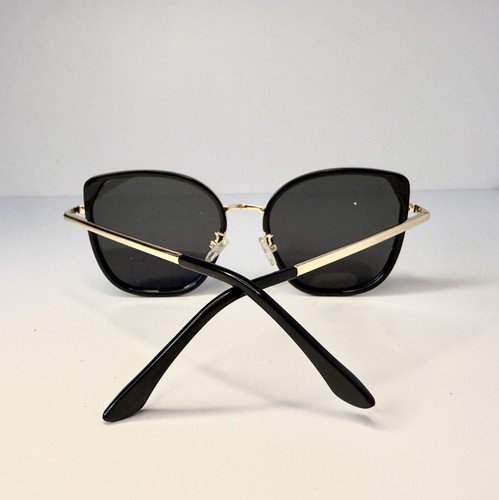Lunettes de soleil femme OLIEYE œil de chat coquillage doré noir 54-20-145 Italie - Photo 6/10