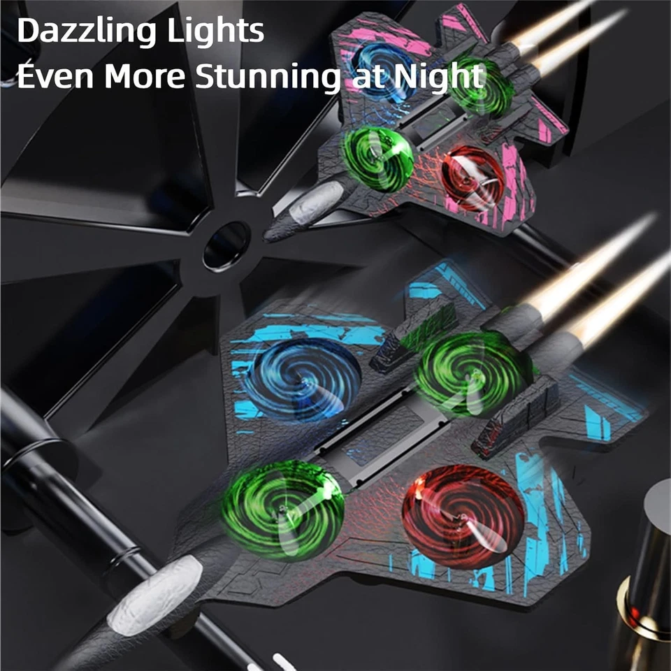 Skyriders Rc Jet, Rc Stunt Fighter Jet Toy for Kids with 360° Flips & LED Lights - Image 2 of 4