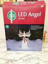 Winter Wonder Lane 5’ LED Animated Angel With Harp Christmas Decor BEAUTIFUL!!