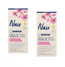 2 pack-Nair Hair Removal Wax Ready Strips- Strip 40 count
