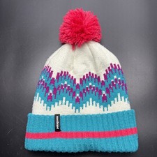 Patagonia Beanie Powder Hat Winter Pom Pom Teal Red Pink Mid Heavyweight