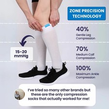 Hushed White Knee High Compression Medical Socks Size Large New In Package