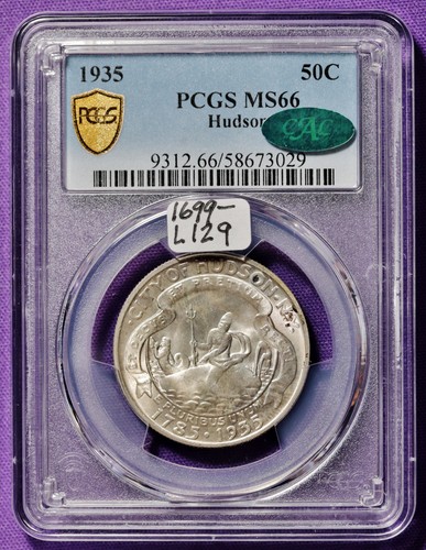 1935 Hudson Half. PCGS Gold Shield AND CAC Sticker. In PCGS Holder - Foto 6