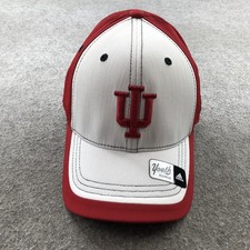 Indiana Hoosiers Hat Cap Fitted Youth One Size White Red NCAA Basketball Adidas