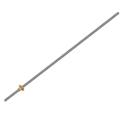 500mm T8 Lead Screw and Brass ( Thread, 2mm Pitch, 4 Starts, 8mm Lead)7105 - Picture 2 of 8