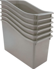 Gray Plastic Book Bin 6-Pack TCR2088748 