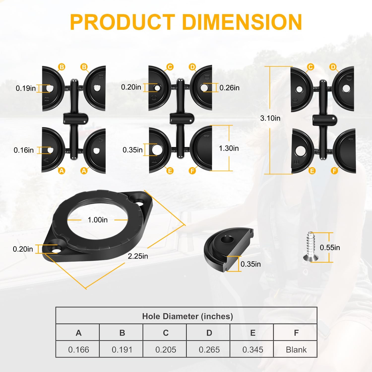 GridLoc Through Hull Wiring Kit for Device Battery Connections / Kayak Fishing