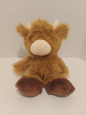 Animal Adventure Highland Cow Plush Shaggy Stuffed Animal 13 Weighted Sewn Eyes