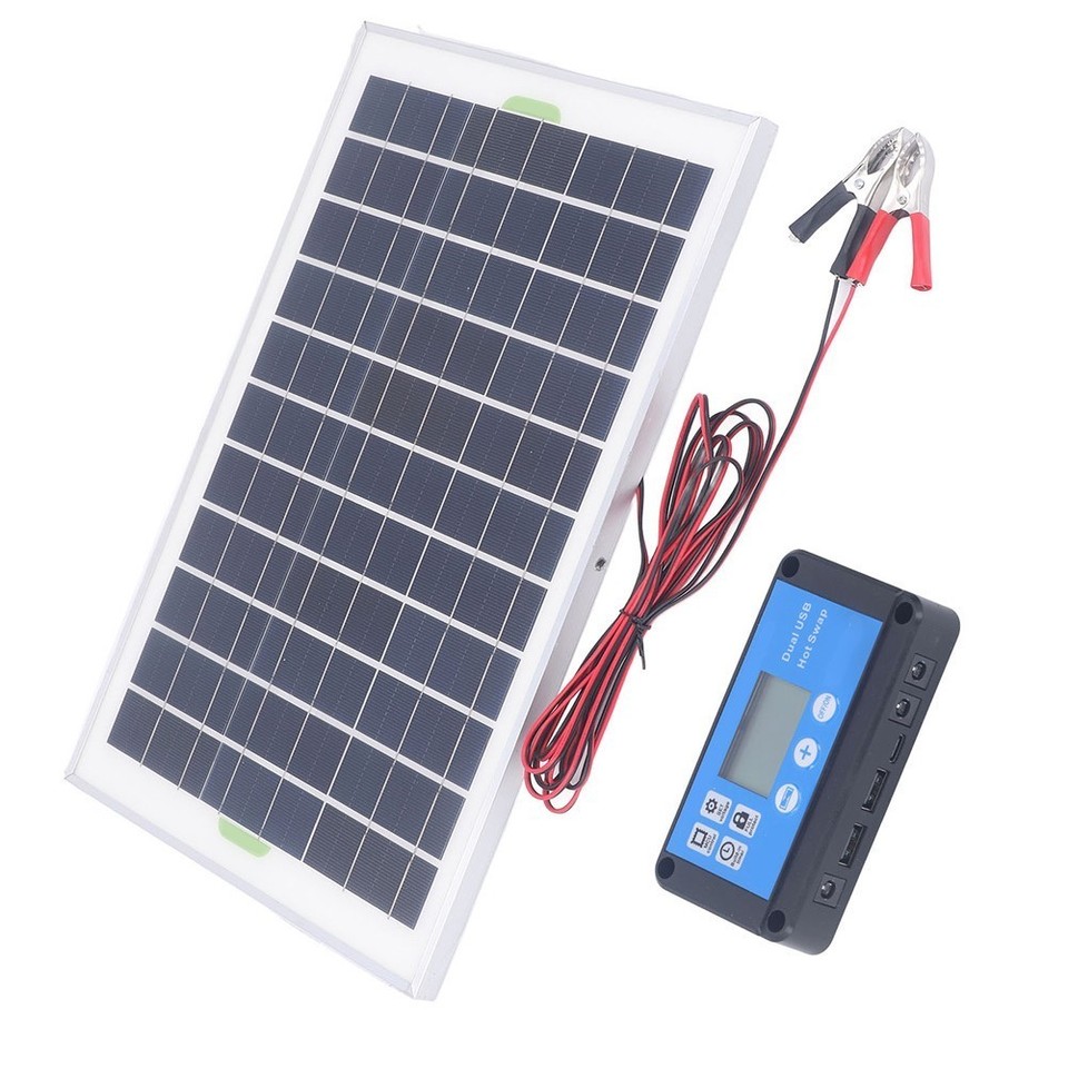 Remote With Solar Panel 20W 12V Polycrystalline Solar Panel with 10A Controller for Remote ...