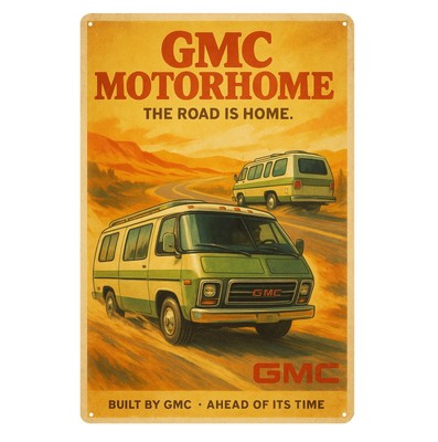 GMC Wohnmobil Auto Metall Poster - Blechschild - Größe: 20 x 30 cm