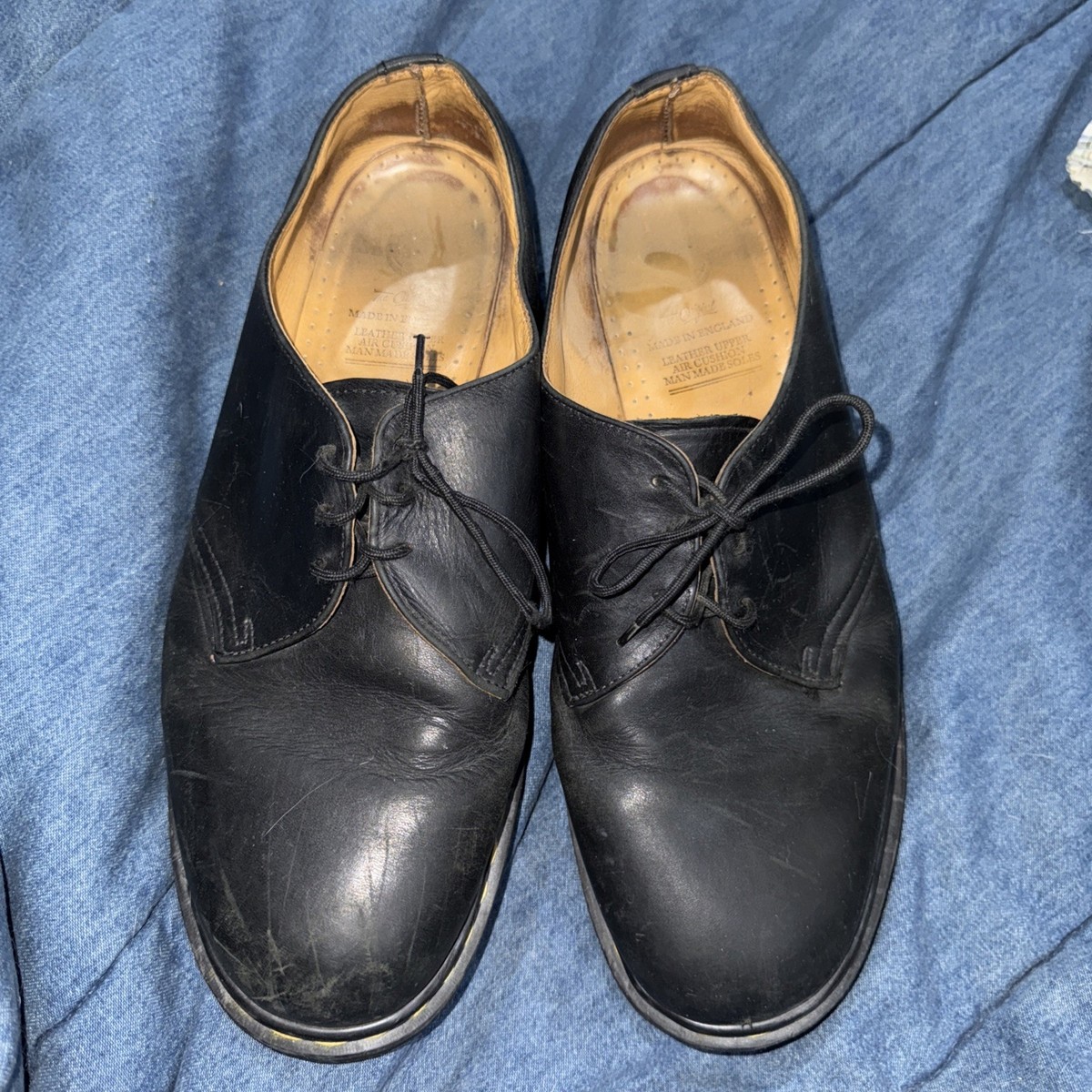 【Dr. Martens】 VINTAGE 1461 3EYE SHOE Dr martens 1461 black SZ 11 The original Made In England Shoe 3
