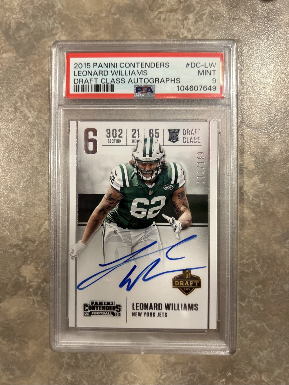 Leonard Williams Panini Contenders Draft Class Autographs #DCLW Base