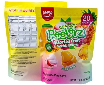Peelerz Lychee Mango & pineapple Assorted Gummy Candy, Peelable Peeling Candy