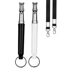 2 Pack Dog Whistle, Dog Whistle to Stop Barking Neighbors Dog, Black+White