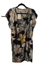 Tamsy NWT Women's Floral Multicolor Cap Sleeve Scoop Neck Dress One Size