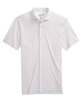 Johnnie-O johnnie-O Vik Striped Jersey Performance Polo Dahlia/S, Small Pink