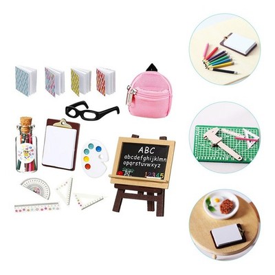  Miniatur Schul Sachen Bleistifte Neuheit Briefpapier Mini-Rucksackspielzeug