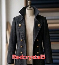 New Stand Up Collar Men's Gothic Wool Greatcoat - Regency Steampunk Trench Coat