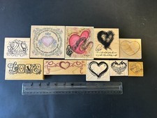 Rubber Stamp Lot of 10 Hearts Mix Brands Vintage Combine Ship Stampin Up Hero 09