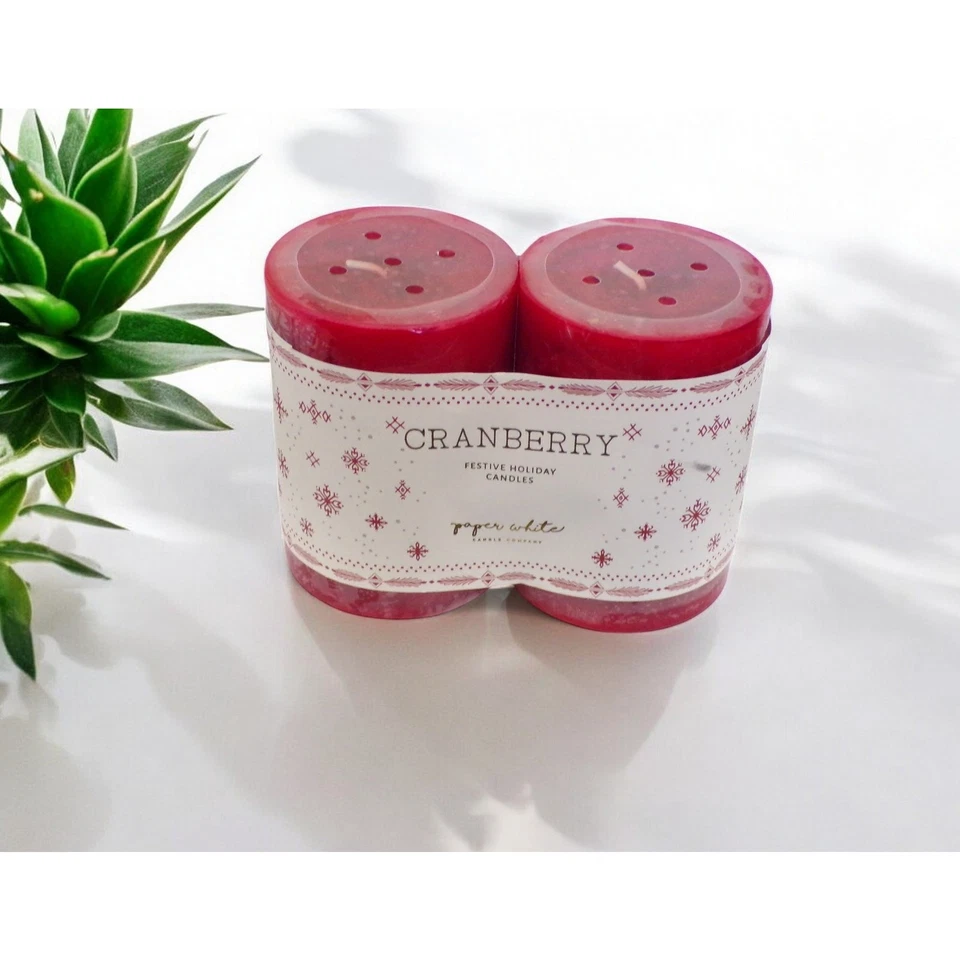 Paquete de velas de pilar de arándano Paper White Candle Co. de (2) 4" perfumadas Foto 2 de 4