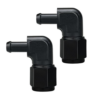 10AN Female to 3/8 Barb 90 Degree Hose Fitting Adapter Swivel Aluminum Black,...