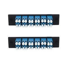 24 Fibers LC To LC Duplex Single Mode Patch Panel With Coupler Adapter 2 PCS