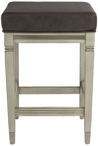 Jaxon Wood Bar Stool Gunpowder 26" High Gray Cushion for Kitchen Counter Island - Picture 7 of 9