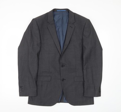 Next Anzugjacke Herren Grau 38 S Slim Fit Wollmischung