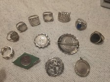 Sterling Silver 925 Vintage Jewellery Rings,brooches,Joblot of 12