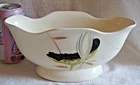 Red Wing Lotus Bronze Oblong Centerpiece Bowl, Unusual Rare Shape
