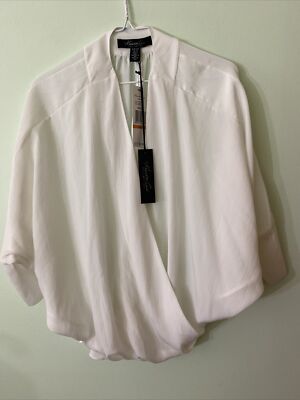 Kenneth Cole Collection The Sean Blouse White New Size Small $118