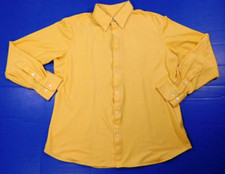 Mizzen Main Shirt Men's size XL Trim Fit Yellow Long Sleeve Button Down